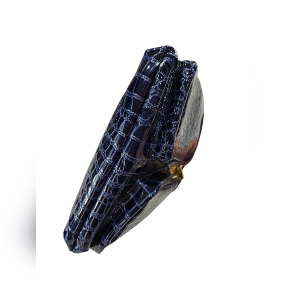 Samantha Brown Blue & Brown Croc Embossed Crossbody Purse - Picture 6 of 7